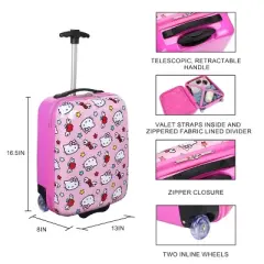 Hello Kitty Apples & Bows Pink 16.5" Youth 2-Wheel Luggage