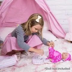 Adora Baby Doll Diaper Bag In Classic Pastel Pink, Diapers Fit 13 Inch Dolls 