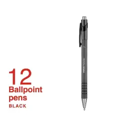 MyOfficeInnovations Retractable Ballpoint Pens Med Pt Blk Dz 808008