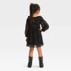 Toddler Girls' Dots Dress - Cat & Jack&trade; Black
