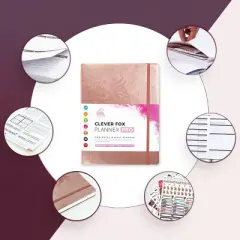 Undated Planner PRO Weekly 8.5"x11" Rose Gold - Clever Fox