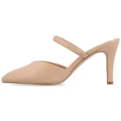 Journee Collection Women's Yvon SuperNatural Shades Pointed Toe Mule Pumps