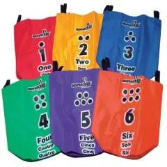 Sportime Large HopSackers, 13 x 13 x 30 Inches, Assorted Colors, Set of 6