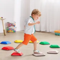 VEVOR Balance Stepping Stones for Kids, 10 PCS, Up to 220 lbs, Non-Slip Toddlers Sensory Stepping Stones, Toys for Children Aged 3 4 5 6 7 8+