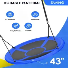 Mastgoal Sturdy & Comfortable 43 Inch Saucer Tree Swing Flying Indoor Outdoor Play Set Swing for Kids