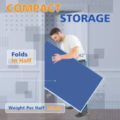 SEVOBAL Table Tennis Accessories 7ft Foldable Ping Pong Conversion Top for Easy Indoor Play, Blue, 40"*22"*3"