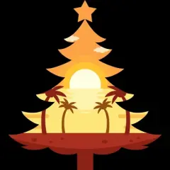 Women's Design By Humans Christmas in July Tree Sunset By destiny29 Racerback Tank Top