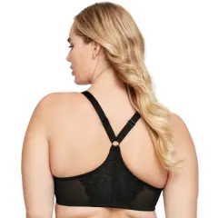 Glamorise Womens Front-Closure T-Back WonderWire Underwire Bra 1246 Black