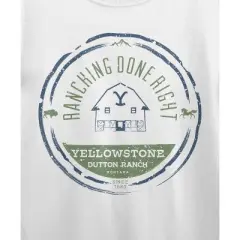 Yellowstone Ranching Done Right Crew Neck Short Sleeve White Women's T-shirt