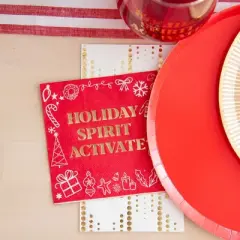 Jollity & Co. - Holiday Spirit Activate Cocktail Napkins - Pack of 20 Paper Napkins