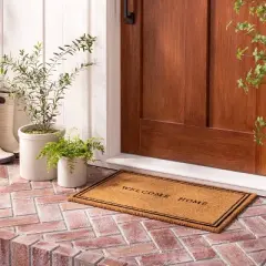 Welcome Home Coir Doormat Tan/Black - Hearth & Hand&trade; with Magnolia