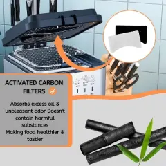 Nispira FDM1501BR Charcoal Oil Vapor Air Fryer Replacement Filters for OVENTE 1.5 Liter Electric Deep Fryer, 6 Packs