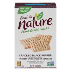 Back To Nature Cracked Black Pepper Harvest Whole Wheat Crackers - Case of 12/8.5 oz