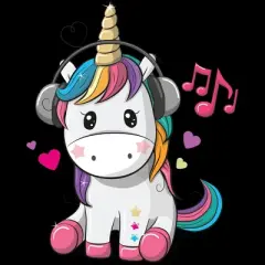 Junior's Design By Humans Happy unicorn By Kefren T-Shirt