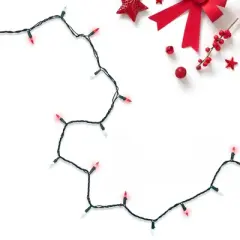 Northlight LED Mini Christmas Lights - Red and White - 33' Green Wire - 100ct