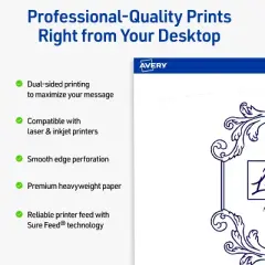 Avery Arched Rectangle Flat Cards, 5" x 7", Matte White, 50 Total