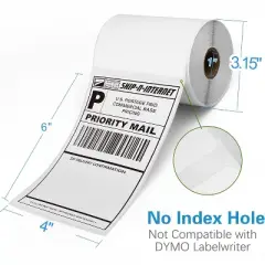 LotFancy 4x6 Thermal Labels, 1000 Shipping Labels, 4 Rolls-250 Labels per Roll