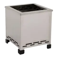 Sharper Image Tabletop Wood or Pellet Burning Outdoor Fire Pit Silver