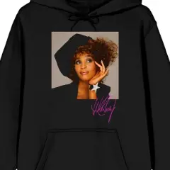 Whitney Houston "She's A Star" Adult Black Graphic Hoodie