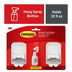 Command 2 Hangers/4 Strips per pk Spray Bottle Hangers White: Plastic Cleaning Tools & Accessories, Bottle Holder