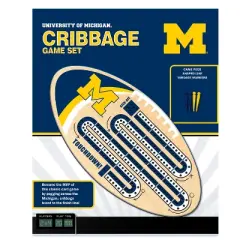 MasterPieces Officially Licensed  NCAA Michigan Wolverines Wooden Cribbage Game for Adults