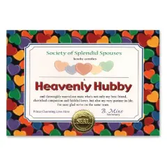 Beistle Heavenly Hubby Certificate, 5" x 7", (6/Pkg) Multicolored