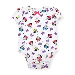 Disney Girl's 5-Pack Minnie Mouse Graphic Baby Bodysuit Creeper Set for Infant