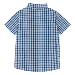 Andy & Evan Toddler Short Sleeve Bamboo From Rayon Buttondown Blue, Size 2T