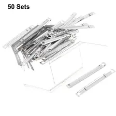 Unique Bargains Silver Tone Metal Organizer Binder Documents Clip Paper Fasteners 50 Sets