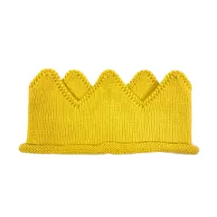 Wrapables Baby Boy & Girl Birthday Party Knitted Crown Headband Beanie Cap Hat, Yellow