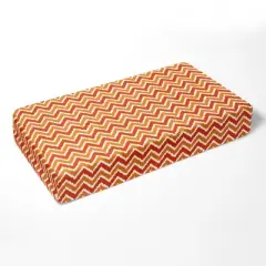 Bacati - Chevron Ikat Orange 100 percent Cotton Universal Baby US Standard Crib or Toddler Bed Fitted Sheet