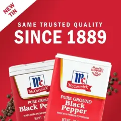 McCormick Pure Ground Black Pepper, 6 oz Can, Pack of 4