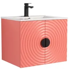 Pellabay Modern Bathroom Vanity with Fluted Circular Doors - Sink Included