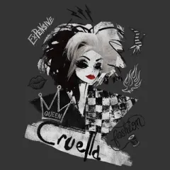 Men's Cruella Fashion Sketch  T-Shirt - Charcoal Heather - 1X Big Tall