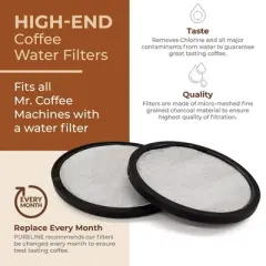 PureLine Replacement for Mr. Coffee Water Filter Charcoal Disks. Fits all Mr. Coffee Machines. (12 Pack)