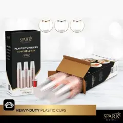 SparkSettings Plastic Cups Disposable 10oz, 50 Pack