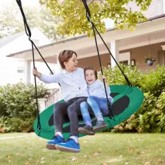 Infans 40" Saucer Tree Swing w/ Adjustable Hanging Ropes for Backyard or Outdoor Green
