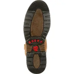 Men's Brown Rocky Original Ride Branson Roper Waterproof Western Boots Size 7(Wide)