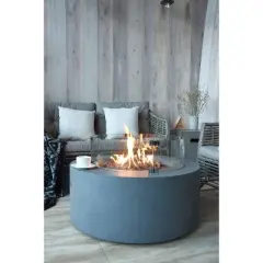 Venice 34" Natural Gas Fire Pit Outdoor Backyard Patio Heater - Gray - Elementi