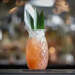 Libbey Tiki Pineapple Glasses, 17 ounce, Set of 4