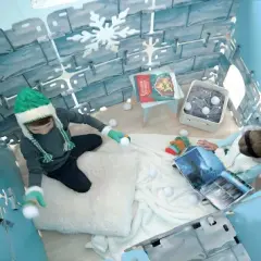 HearthSong 16-Panel Igloo Fantasy Forts Indoor Building Kit with Hook and Loop Connectors