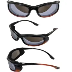 3 Pairs of Global Vision Eyewear Shadow Motorcycle Glasses with Flash Mirror, Flash Mirror, Flash Mirror Lenses