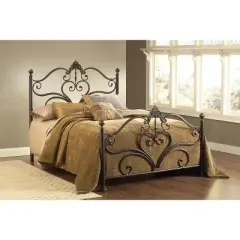 Newton Bed with Rails - Antique Brown (Queen) - Hillsdale Furniture