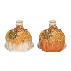 Transpac Ceramic Classic Harvest Pumpkin Paper Towel Holder Set of 2 Fall Autumn Thanksgiving Kitchen Decor
