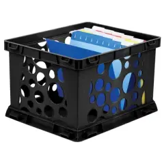 Storex Large File Crate, Black