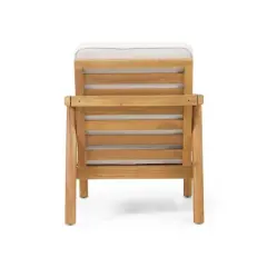 4pk Verdugo Outdoor Acacia Wood 4 Seater Chat Set with Cushions Beige/Teak - Christopher Knight Home