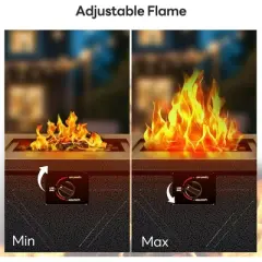 Kismile Propane Fire Pit, 28 Inch Square Outdoor Fire Pit 50000 BTU Heat Output