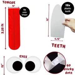 4E's Novelty Trunk or Treat Car Decorations Kit - Reusable Trunk or Treat Teeth with Huge Monster Tongue for Halloween Decorations Outdoor Use