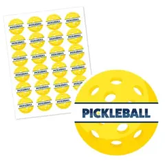 Big Dot of Happiness Let&rsquo;s Rally - Pickleball - Birthday or Retirement Party Circle Sticker Labels - 24 Count