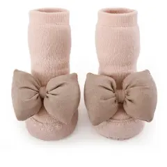 MyKids-USA Baby Girl Big Bows Design Non-Slip Mid Tube Shoes